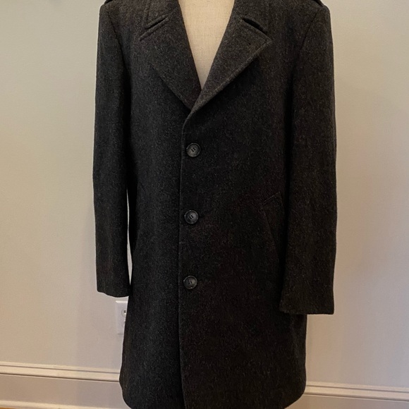 John Christian Collection International Mens Charcoal Gray Wool Coat / Size L - Picture 3 of 16